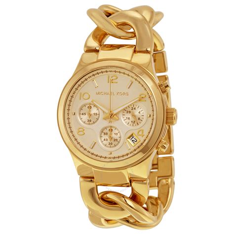 michael kors chain link watch gold mk3131|Michael Kors Women's Runway Gold Tone Link Watch MK3131.